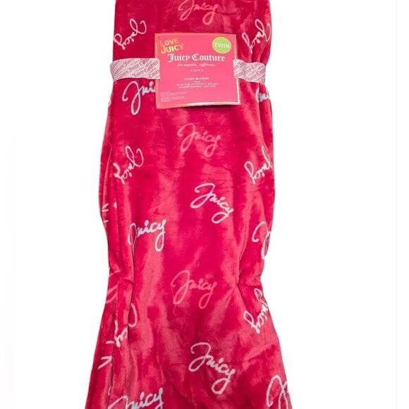 Juicy Couture Signature Logo Twin Plush Throw Blanket - Picture 2 of 8